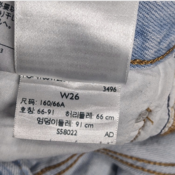 Levi's 501 Button Fly Cut Off Denim Shorts 26 Distressed Holes - Picture 7 of 14